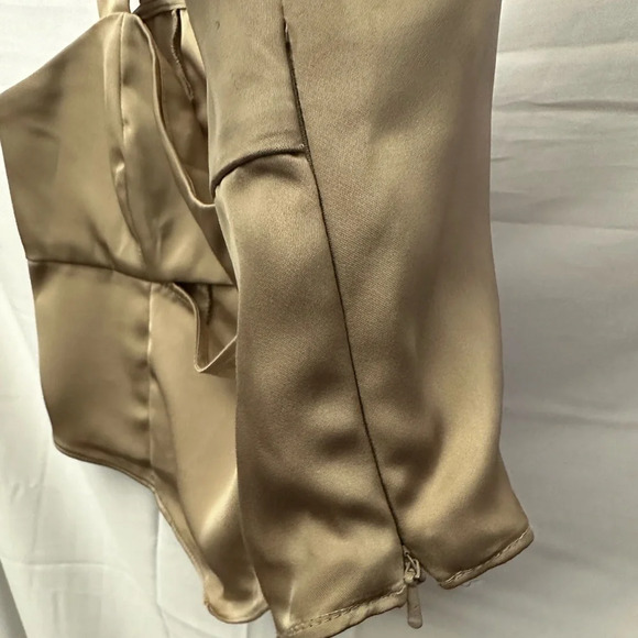 Topshop Satin Corset Cut Out Top Gold Size 12 NWOT - Picture 6 of 6